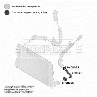 Durite de turbocompresseur (Durite de turbo) BORG & BECK ref. BTH1167
