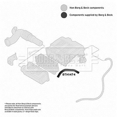 Durite de turbocompresseur (Durite de turbo) BORG & BECK BTH1474