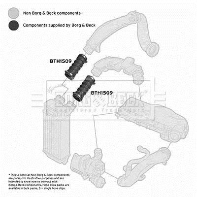 Durite de turbocompresseur (Durite de turbo) BORG & BECK ref. BTH1509