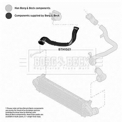 Durite de turbocompresseur (Durite de turbo) BORG & BECK ref. BTH1521