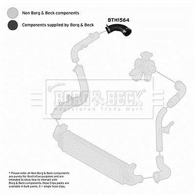 Durite de turbocompresseur (Durite de turbo) BORG & BECK ref. BTH1564