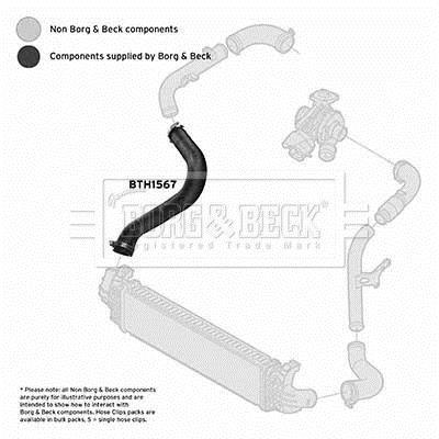 Durite de turbocompresseur (Durite de turbo) BORG & BECK ref. BTH1567