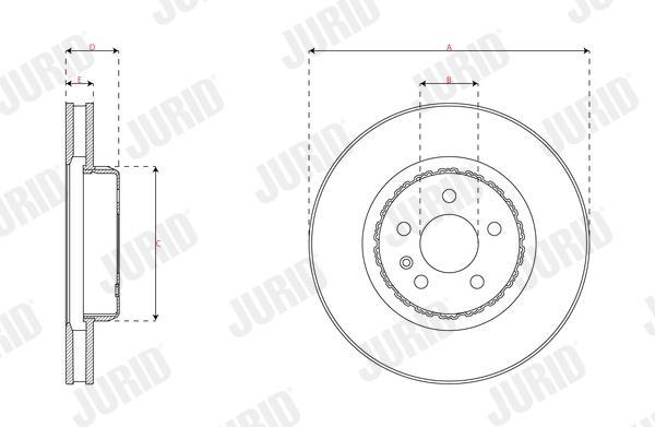 Disques de frein JURID ref. 563308JVC-1