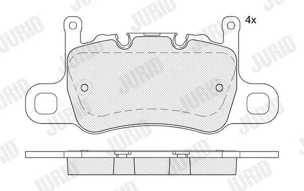Jogo de 4 pastilhas de travão JURID ref. 574103J