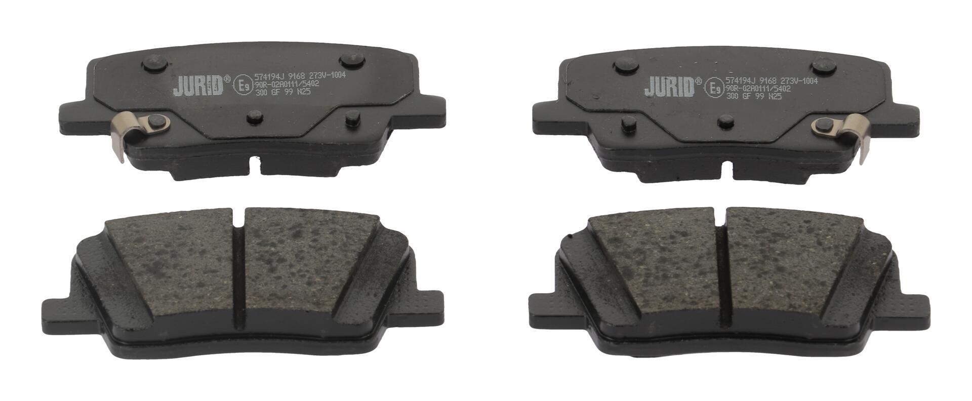 Jeu de 4 plaquettes de frein JURID ref. 574194J