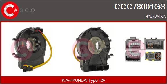 Muelle espiral, airbag (Anillo de airbag) CASCO SRL ref. CCC78001GS