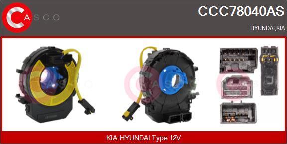 Muelle espiral, airbag (Anillo de airbag) CASCO SRL ref. CCC78040AS