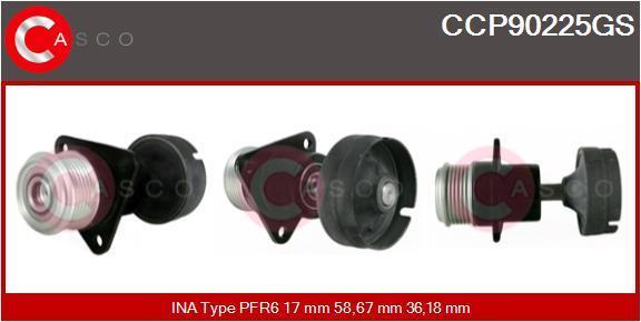 Rueda libre del alternador (Polea del alternador) CASCO SRL ref. CCP90225GS