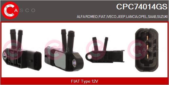 Transmetteur de pression, contrôle des gaz d'échappement CASCO SRL CPC74014GS