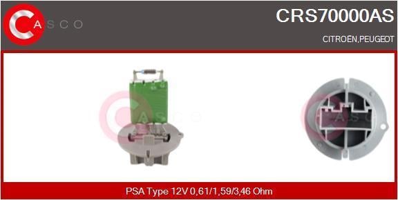 Resistencia, ventilador habitáculo CASCO SRL ref. CRS70000AS
