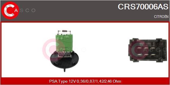 Résistance, pulseur d'air habitacle (Élément de commande, chauffage/ventilation) CASCO SRL ref. CRS70006AS