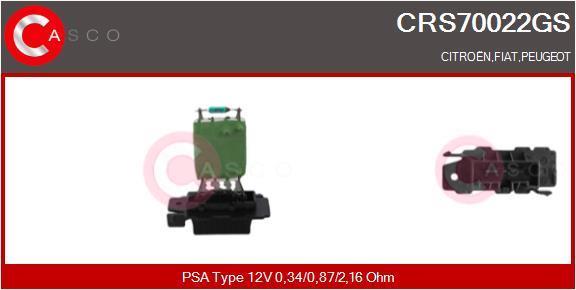 Résistance, pulseur d'air habitacle (Élément de commande, chauffage/ventilation) CASCO SRL ref. CRS70022GS