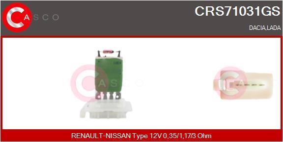 Résistance, pulseur d'air habitacle (Élément de commande, chauffage/ventilation) CASCO SRL ref. CRS71031GS
