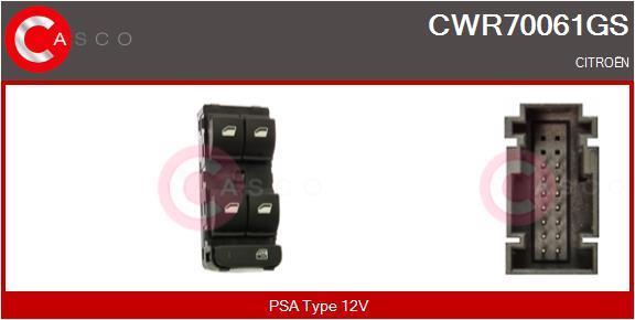 Interruptor, elevadores dos vidros CASCO SRL ref. CWR70061GS