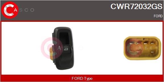 Interrupteur, lève-vitre (Bouton de lève-vitre) CASCO SRL ref. CWR72032GS