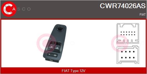 Interruptor, elevadores dos vidros CASCO SRL ref. CWR74026AS