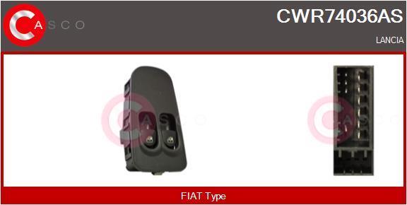 Interrupteur, lève-vitre (Bouton de lève-vitre) CASCO SRL ref. CWR74036AS