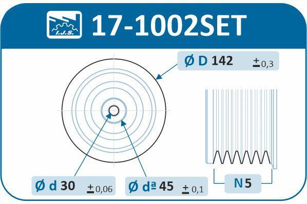 Kit de poulies, vilebrequin (Poulie de vilebrequin) IJS ref. 17-1002SET