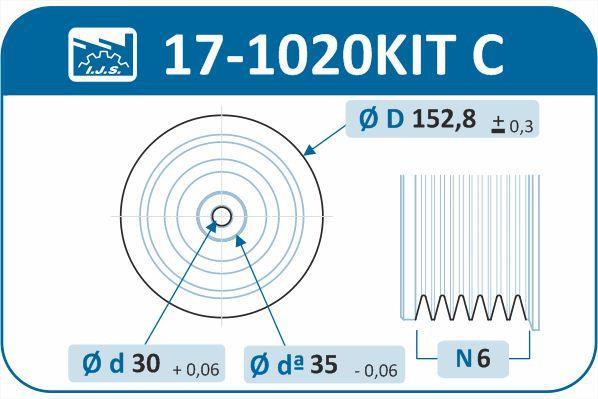 Kit de poulies, vilebrequin (Poulie de vilebrequin) IJS ref. 17-1020KITC