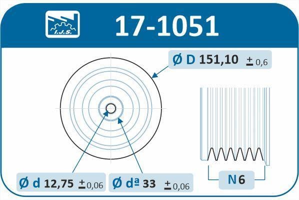 Poulie damper (Poulie de vilebrequin) IJS ref. 17-1051