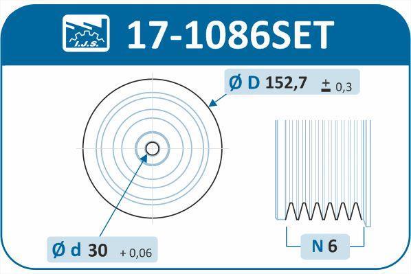 Kit de poulies, vilebrequin IJS ref. 17-1086SET