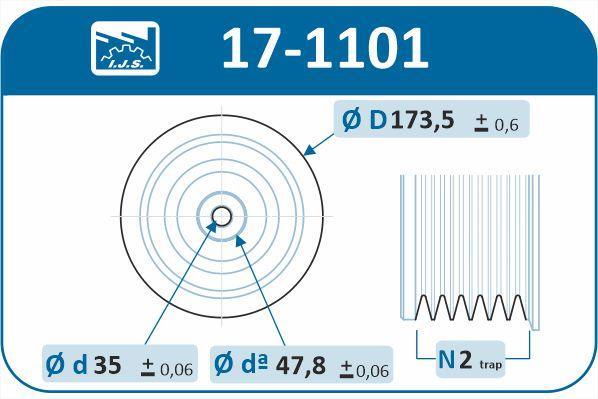 Poulie damper (Poulie de vilebrequin) IJS ref. 17-1101