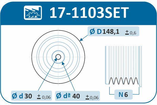 Kit de poulies, vilebrequin IJS ref. 17-1103SET