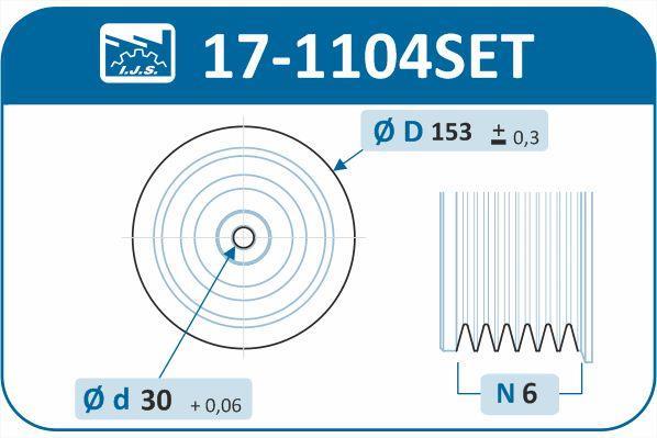 Kit de poulies, vilebrequin IJS ref. 17-1104SET