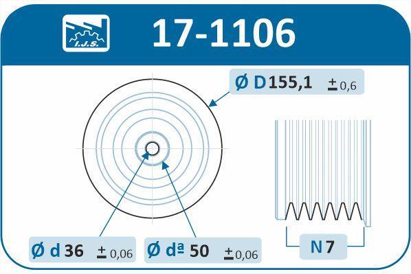 Poulie damper (Poulie de vilebrequin) IJS ref. 17-1106
