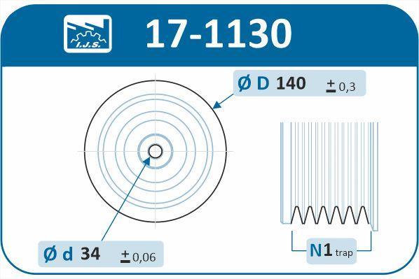 Poulie damper (Poulie de vilebrequin) IJS ref. 17-1130