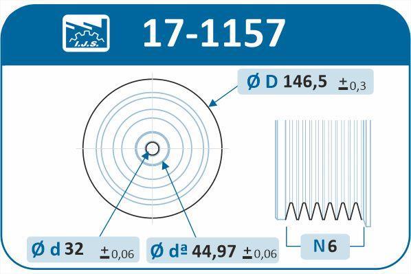 Poulie damper (Poulie de vilebrequin) IJS ref. 17-1157