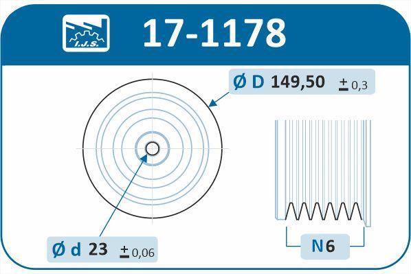 Poulie damper (Poulie de vilebrequin) IJS ref. 17-1178