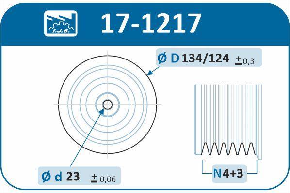 Poulie damper (Poulie de vilebrequin) IJS ref. 17-1217