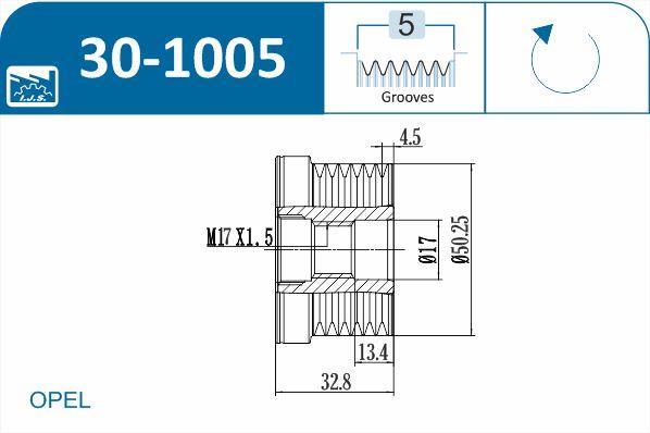 Polia do alternador IJS ref. 30-1005