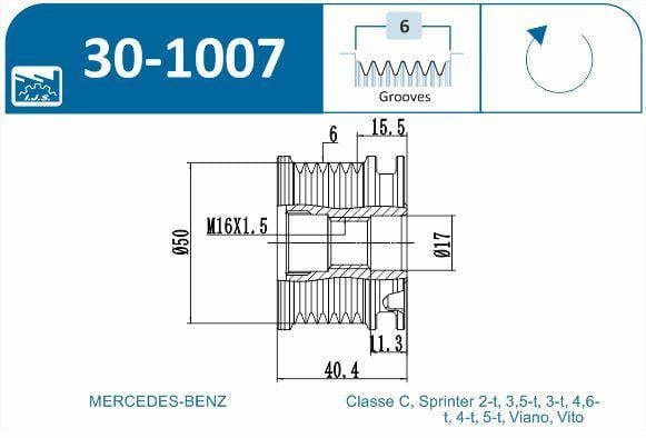 Polia do alternador IJS ref. 30-1007