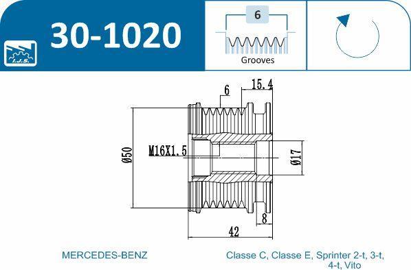 Polia do alternador IJS ref. 30-1020