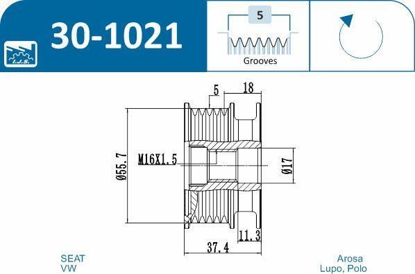 Polia do alternador IJS ref. 30-1021