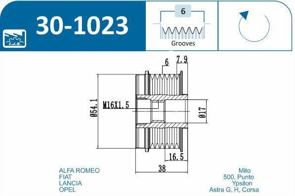 Polia do alternador IJS ref. 30-1023