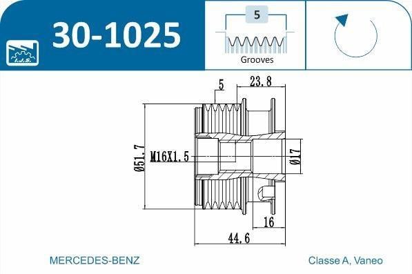 Polia do alternador IJS ref. 30-1025
