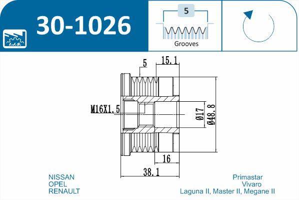 Polia do alternador IJS ref. 30-1026