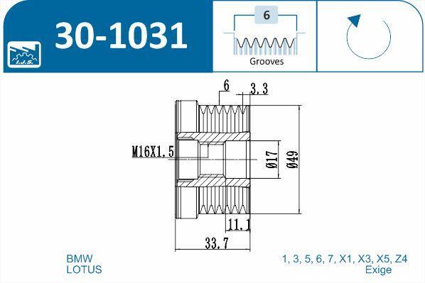 Polia do alternador IJS ref. 30-1031