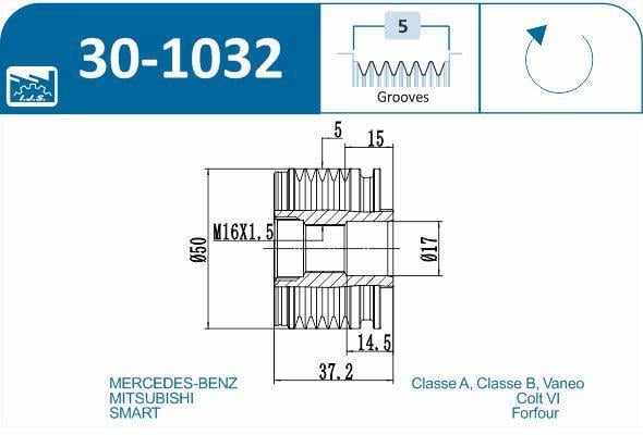 Polia do alternador IJS ref. 30-1032