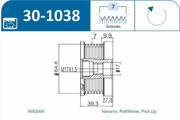 Polia do alternador IJS ref. 30-1038