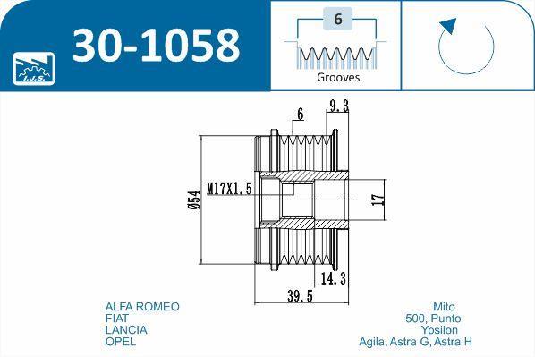 Polia do alternador IJS ref. 30-1058
