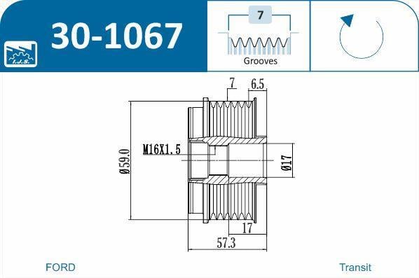 Polia do alternador IJS ref. 30-1067