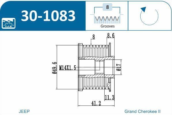 Rueda libre alternador IJS ref. 30-1083