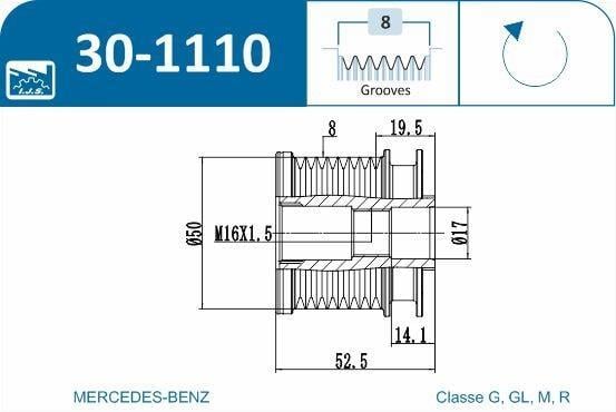 Polia do alternador IJS ref. 30-1110