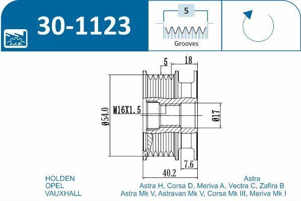 Polia do alternador IJS ref. 30-1123