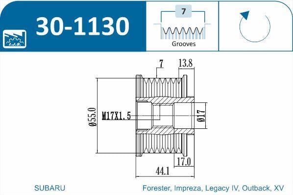 Polia do alternador IJS ref. 30-1130