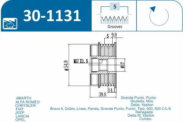 Polia do alternador IJS ref. 30-1131